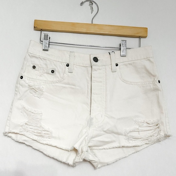 Carmar Titania Distressed White Denim Jean Shorts Size 28 NWT (See Condition) - Picture 3 of 16